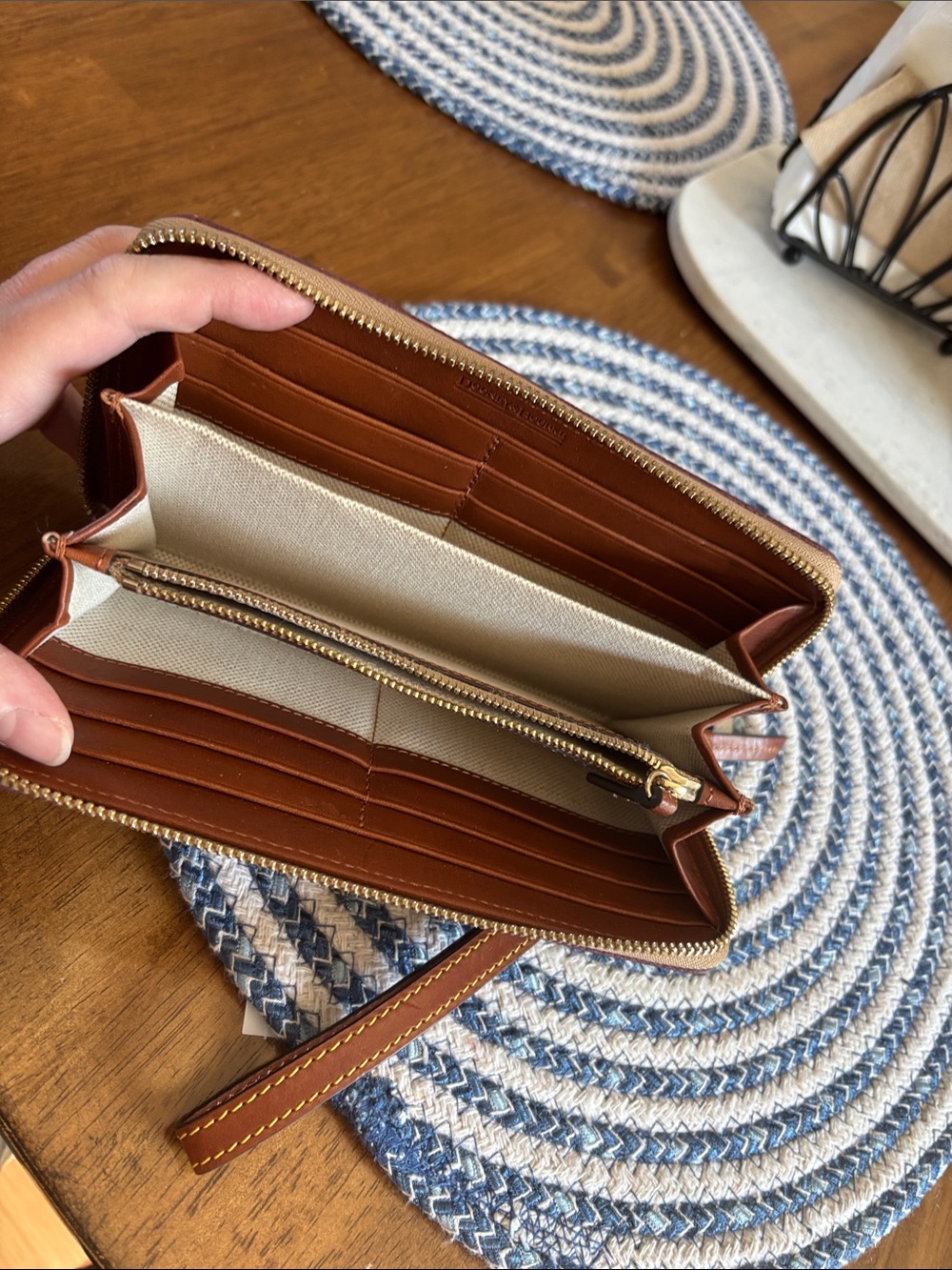 Dooney & Bourke Burgundy Signature Zip Wallet - Picture 4 of 5